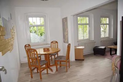 Ein Sitzbereich in der Unterkunft Ferienwohnung KerMärchen