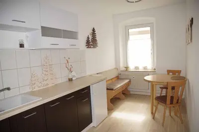 Küche/Küchenzeile in der Unterkunft Ferienwohnung KerMärchen