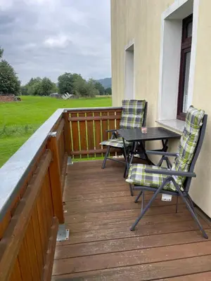 Ein Balkon oder eine Terrasse in der Unterkunft Ferienwohnung Wanderglück