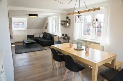 Ein Sitzbereich in der Unterkunft Urlaubsfreude Biedermann Haus Glücksstein - Mondstein