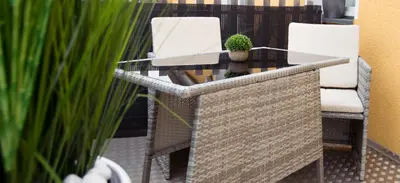 Ein Sitzbereich in der Unterkunft FeWo 02 Maisonette im Carre`Charlott