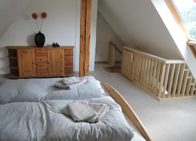Ein Bett oder Betten in einem Zimmer der Unterkunft Casa Karp 