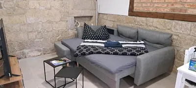 Ein Sitzbereich in der Unterkunft Apartments Badallee 4