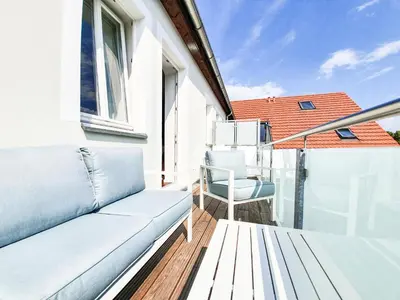 Ein Balkon oder eine Terrasse in der Unterkunft PB Ferienwohnungen - FeWo 7 - Stilvoll eingerichtetes Apartment im Herzen Senftenbergs