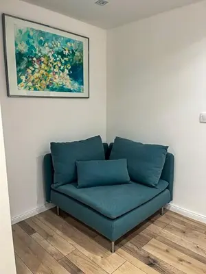 Ein Sitzbereich in der Unterkunft Wohnperle Apartment Alexa
