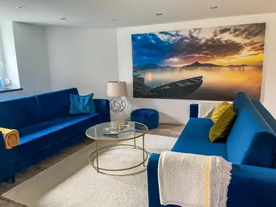 Ein Sitzbereich in der Unterkunft Wohnperle Apartment Alexa