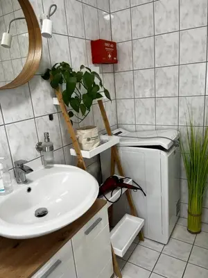 Ein Badezimmer in der Unterkunft Ferienappartement Paula im Lausitzer Seenland