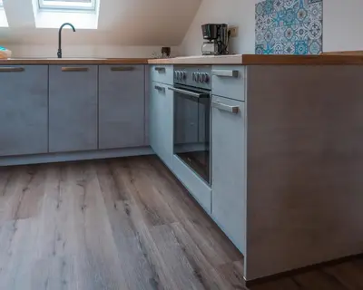 Küche/Küchenzeile in der Unterkunft Appartementhaus- Bredner / Appartement IV