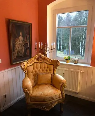 Ein Sitzbereich in der Unterkunft Villa Hainberg