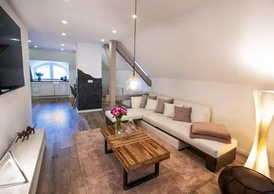 Ein Sitzbereich in der Unterkunft Wohnperle Apartment Adele