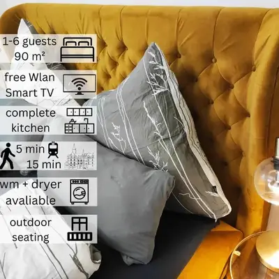 Kunstvoll - individuelle 4-Zimmer Ferienwohnung mit Balkon in Meißen