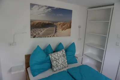 Ein Sitzbereich in der Unterkunft Ferienwohnung Lorbeer