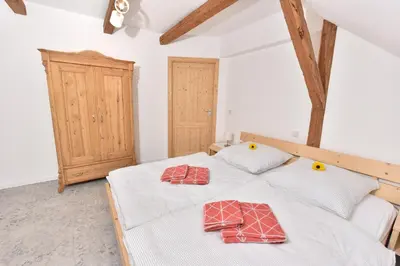 Ein Bett oder Betten in einem Zimmer der Unterkunft Biohof Seifert