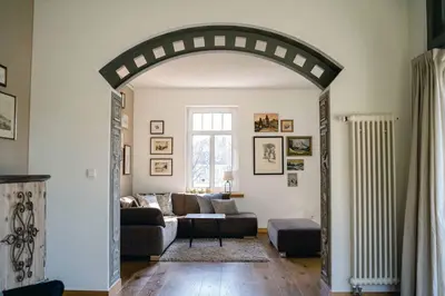 Ein Sitzbereich in der Unterkunft Ferienwohnung Radeberg