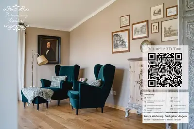 Ein Sitzbereich in der Unterkunft Ferienwohnung Radeberg