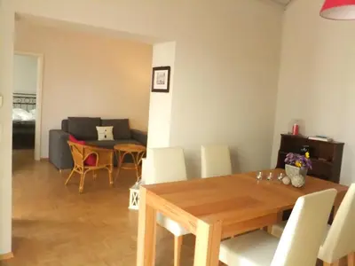 Ein Sitzbereich in der Unterkunft Gartenhaus Auguste