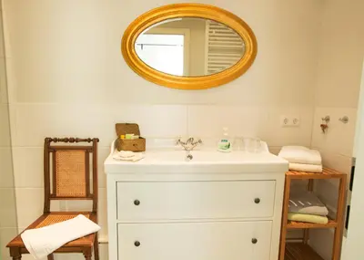 Ein Badezimmer in der Unterkunft Gartenhaus Auguste