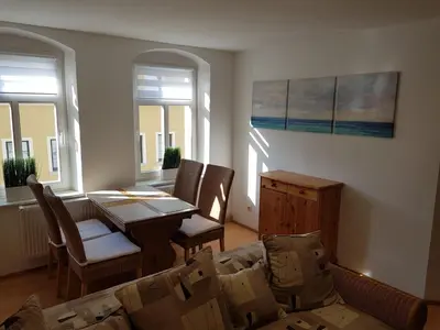 Ein Sitzbereich in der Unterkunft Ferienwohnung in Kamenz