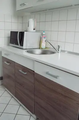 Küche/Küchenzeile in der Unterkunft Zentral, ruhig, 4Personen, Balkon, Waschmaschine