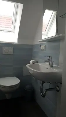 Ein Badezimmer in der Unterkunft Ferienwohnung auf dem Bauernhof