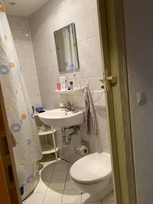 Ein Badezimmer in der Unterkunft Pension Tom´s Hütte