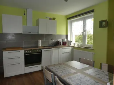 Küche/Küchenzeile in der Unterkunft Ferienwohnung Dorfblick