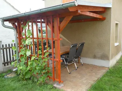 Ein Garten an der Unterkunft Ferienwohnung Dorfblick