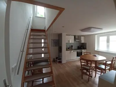 Küche/Küchenzeile in der Unterkunft Ferienwohnung zum Hirschgrund