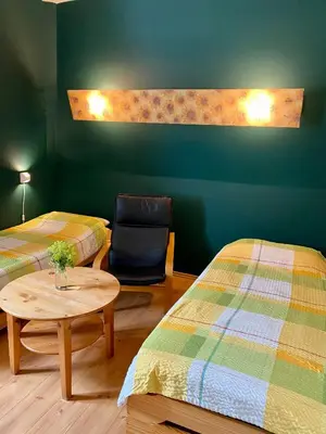 Ein Bett oder Betten in einem Zimmer der Unterkunft Riesige FeWo in Villa - 3 Schlafzimmer, 2 Bäder, Chemnitz