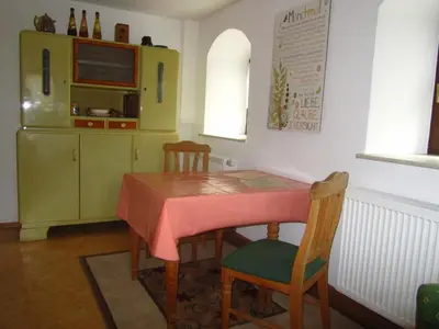 Küche/Küchenzeile in der Unterkunft Ferienwohnungen im Landstreicherhaus