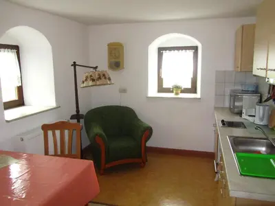 Küche/Küchenzeile in der Unterkunft Ferienwohnungen im Landstreicherhaus