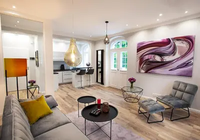 Ein Sitzbereich in der Unterkunft Wohnperle Apartment Estelle