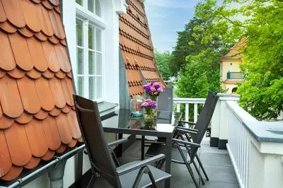 Ein Balkon oder eine Terrasse in der Unterkunft Wohnperle Apartment Estelle