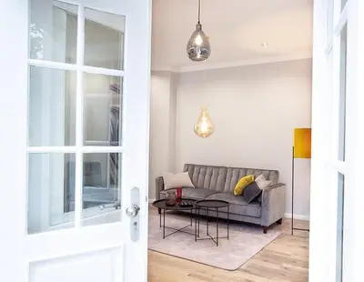 Ein Sitzbereich in der Unterkunft Wohnperle Apartment Estelle