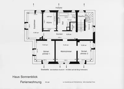 Grundriss der Unterkunft Ferienwohnung Sonnenblick