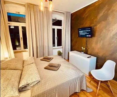 Ein Bett oder Betten in einem Zimmer der Unterkunft Edle Ferienwohnung - Industrial Style