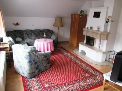 Ein Sitzbereich in der Unterkunft Ferienhaus Herm