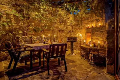Ein Restaurant oder anderes Speiselokal in der Unterkunft Ferienhaus Herm