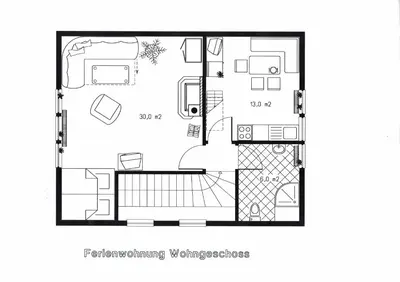Grundriss der Unterkunft Ferienhaus Herm