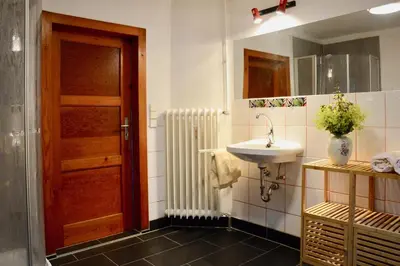 Ein Badezimmer in der Unterkunft Ferienhaus Haus Tanneck