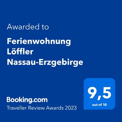 Ein Zertifikat, Auszeichnung, Logo oder anderes Dokument, das in der Unterkunft Ferienwohnung Löffler Nassau-Erzgebirge ausgestellt ist