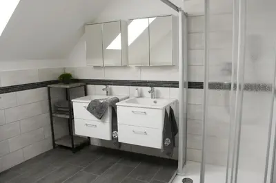 Ein Badezimmer in der Unterkunft Alpakas im Chemnitztal