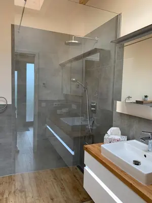 Ein Badezimmer in der Unterkunft Ferienhaus Ulme in Naunhof Leipziger Neuseenland