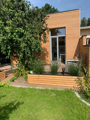 Ein Garten an der Unterkunft Ferienhaus Ulme in Naunhof Leipziger Neuseenland