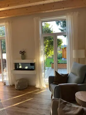 Ein Sitzbereich in der Unterkunft Ferienhaus Ulme in Naunhof Leipziger Neuseenland