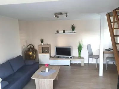 Ein Sitzbereich in der Unterkunft Ferienwohnung, Freital