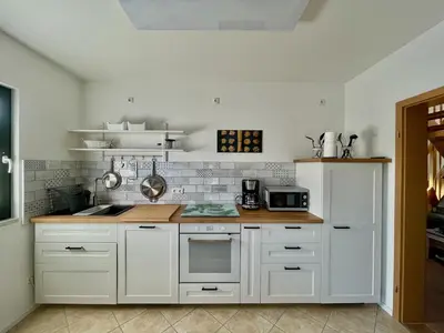 Küche/Küchenzeile in der Unterkunft Ferienhaus Seenliebe