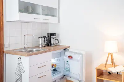 Küche/Küchenzeile in der Unterkunft Sächsischer Hof
