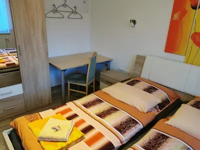 Ein Bett oder Betten in einem Zimmer der Unterkunft Reichstädter Ferienidyll