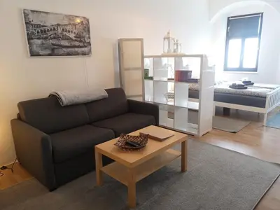 Ein Sitzbereich in der Unterkunft Gemütliche Ferienwohnung